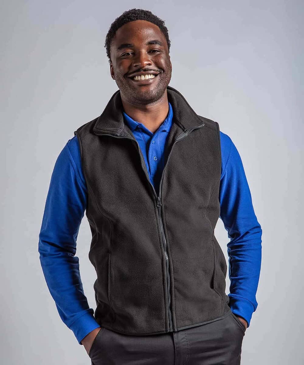 Embroidered fleece gilet suitable for staff uniforms, offering warmth and comfort for everyday workw.