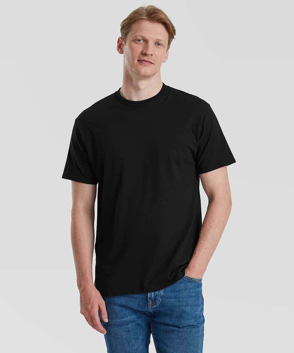 Black cotton T-shirt, ideal for professional team uniforms and workwear.