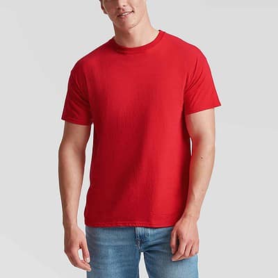 Red Fruit Of The Loom SS048 T-shirt, perfect for workwear and casual use.