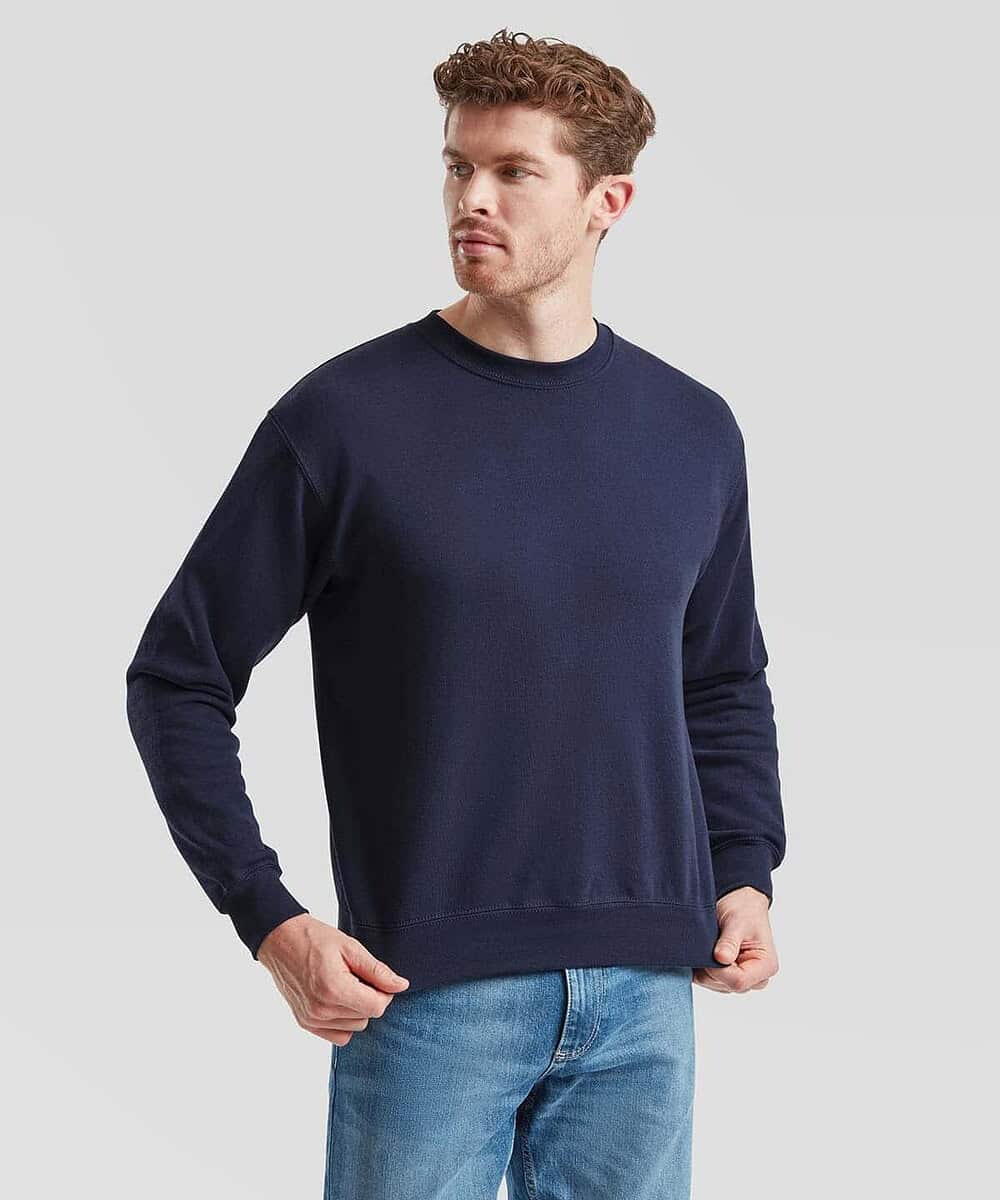 Navy sweatshirt from Fruit Of The Loom SS200 collection, ideal for workwear and casual wear.