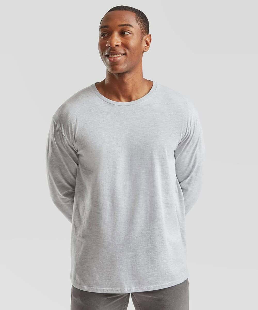 Grey long sleeve T-shirt, ideal for workwear and custom branding.