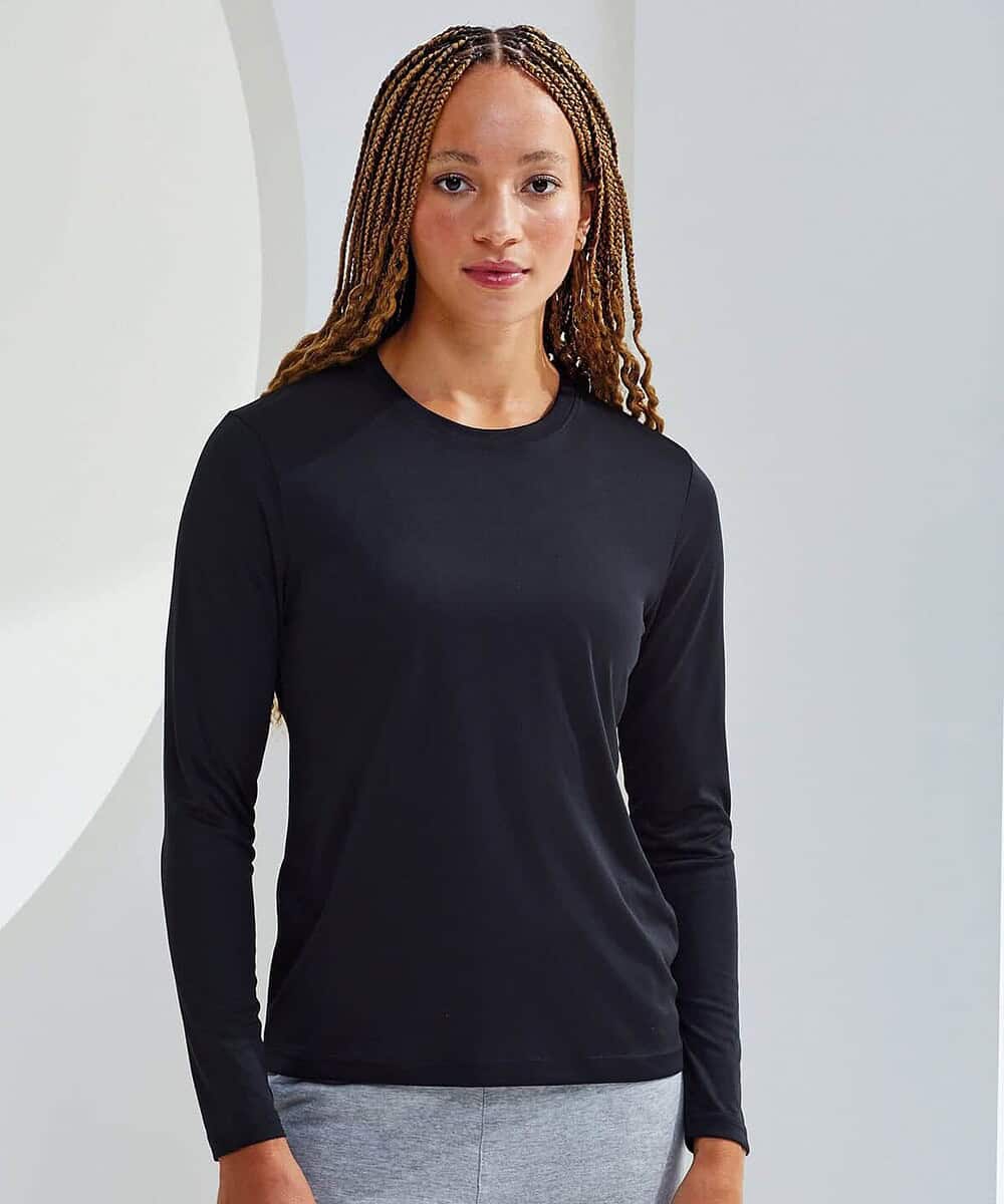 Tridri® TR060 women's long sleeve performance T-shirt, ideal for active workwear and branding.