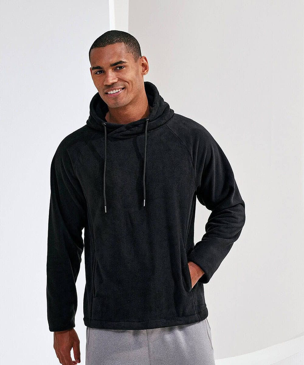 Microfleece hoodie with logo embroidery for workwear or casual wear. Comfortable, warm, and ideal fo.