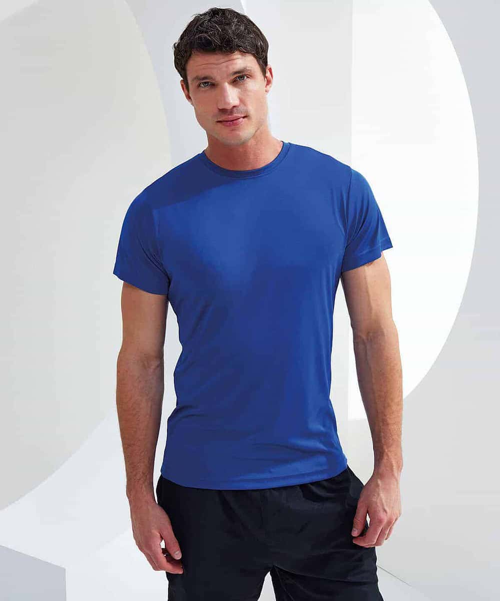 Recycled performance T-shirt with logo print, ideal for workwear or sports. Comfortable, eco-friendl.