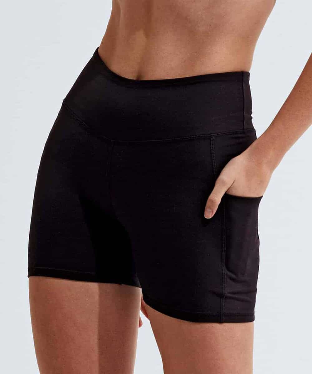 Recycled micro shorts designed for women, featuring a comfortable fit and eco-friendly materials. Pe.
