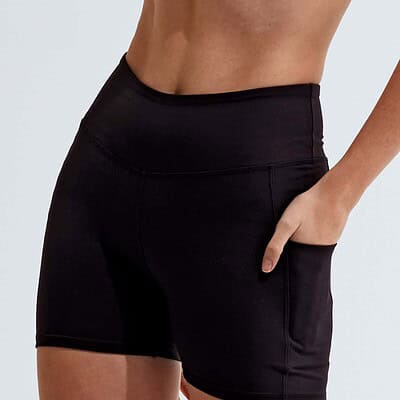 Recycled micro shorts designed for women, featuring a comfortable fit and eco-friendly materials. Pe.