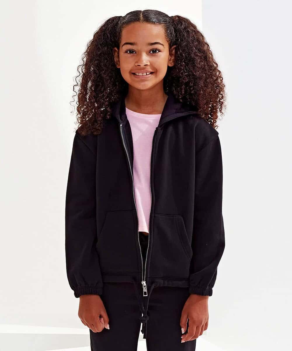 Kids Recycled Cropped Oversize Hoodie with Logo.