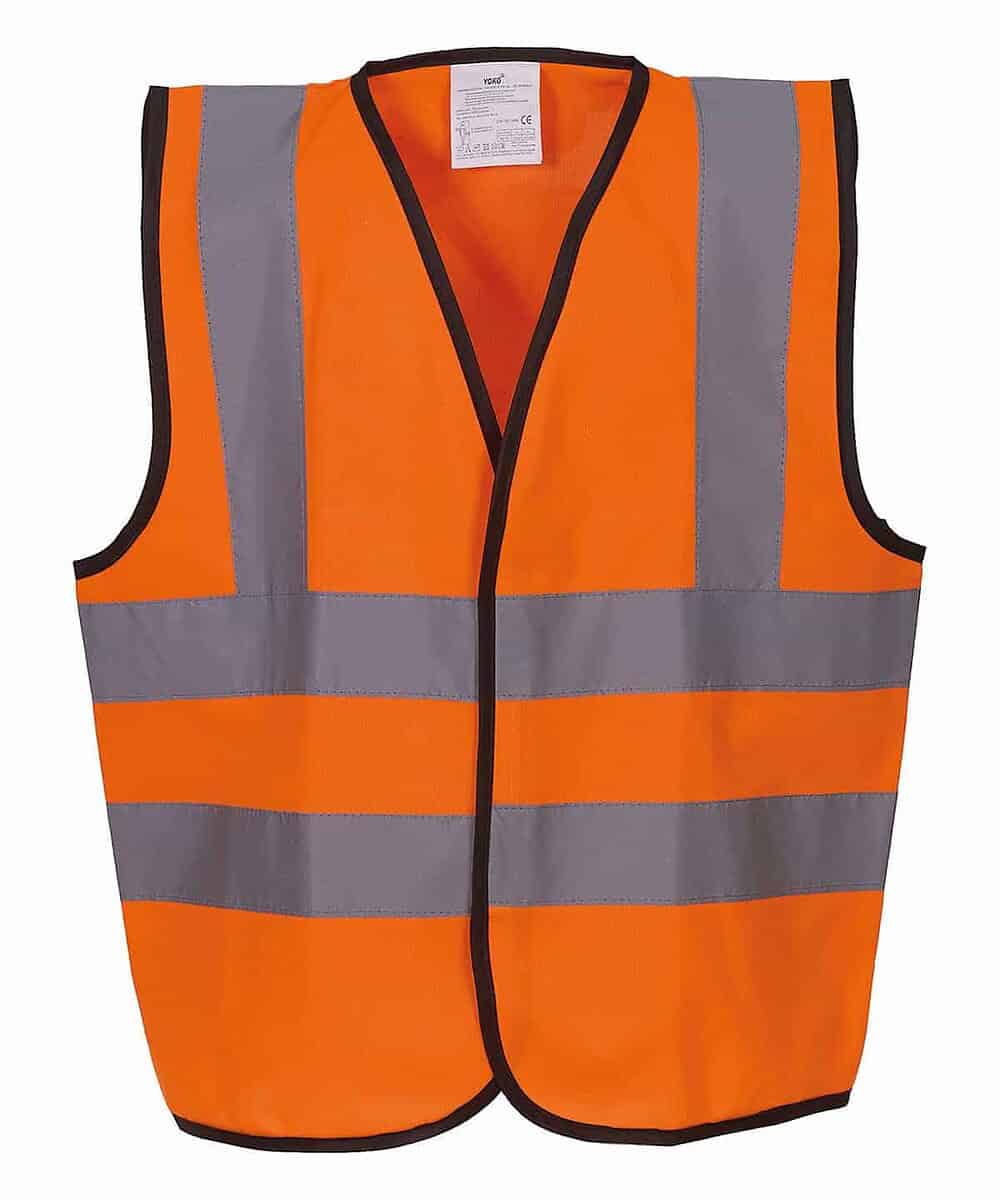 High-Vis Kids Waistcoat with reflective stripes for safety and visibility. Perfect for workwear or o.
