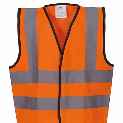 High-Vis Kids Waistcoat with reflective stripes for safety and visibility. Perfect for workwear or o.