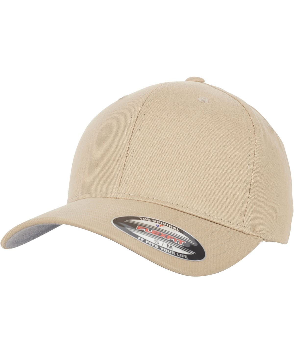 Plain beige baseball cap for embroidered workwear and personalised uniforms for professional branding or promotional use.