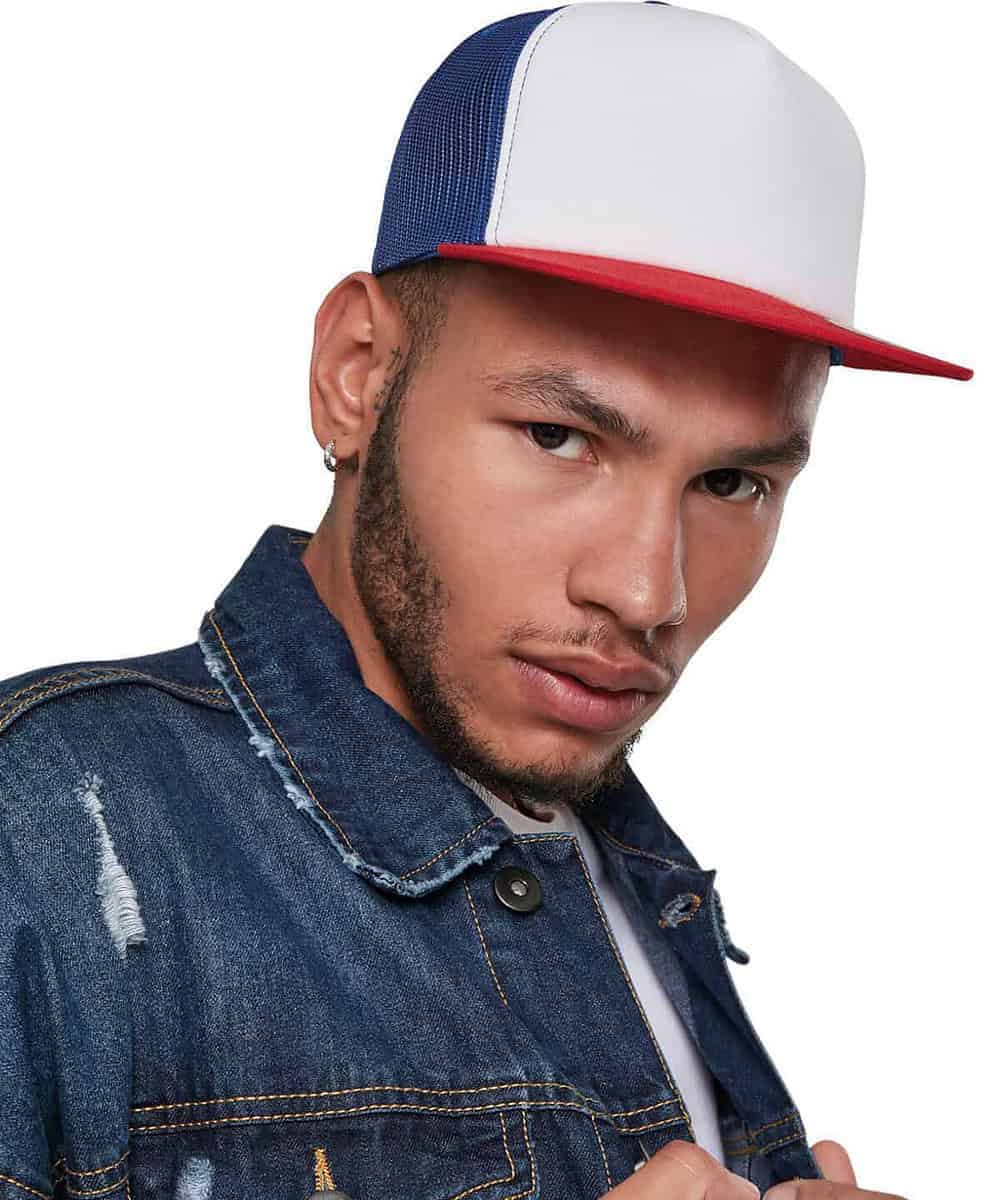 Yupoong YP076 foam trucker cap featuring a white front panel and adjustable fit, perfect for branded.