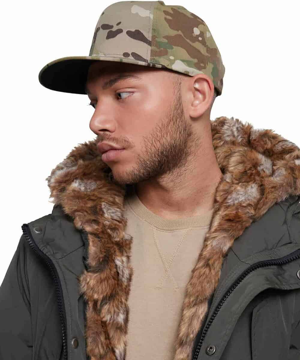 High-quality Yupoong YP083 camouflage snapback cap with adjustable fit. Perfect for branding and out.