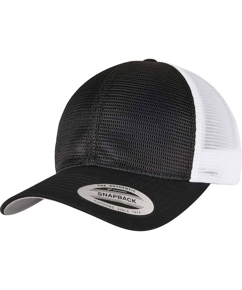Yupoong Flexfit YP162 360 Omnimesh 2-Tone Cap with logo embroidery. Perfect for branded headwear and.
