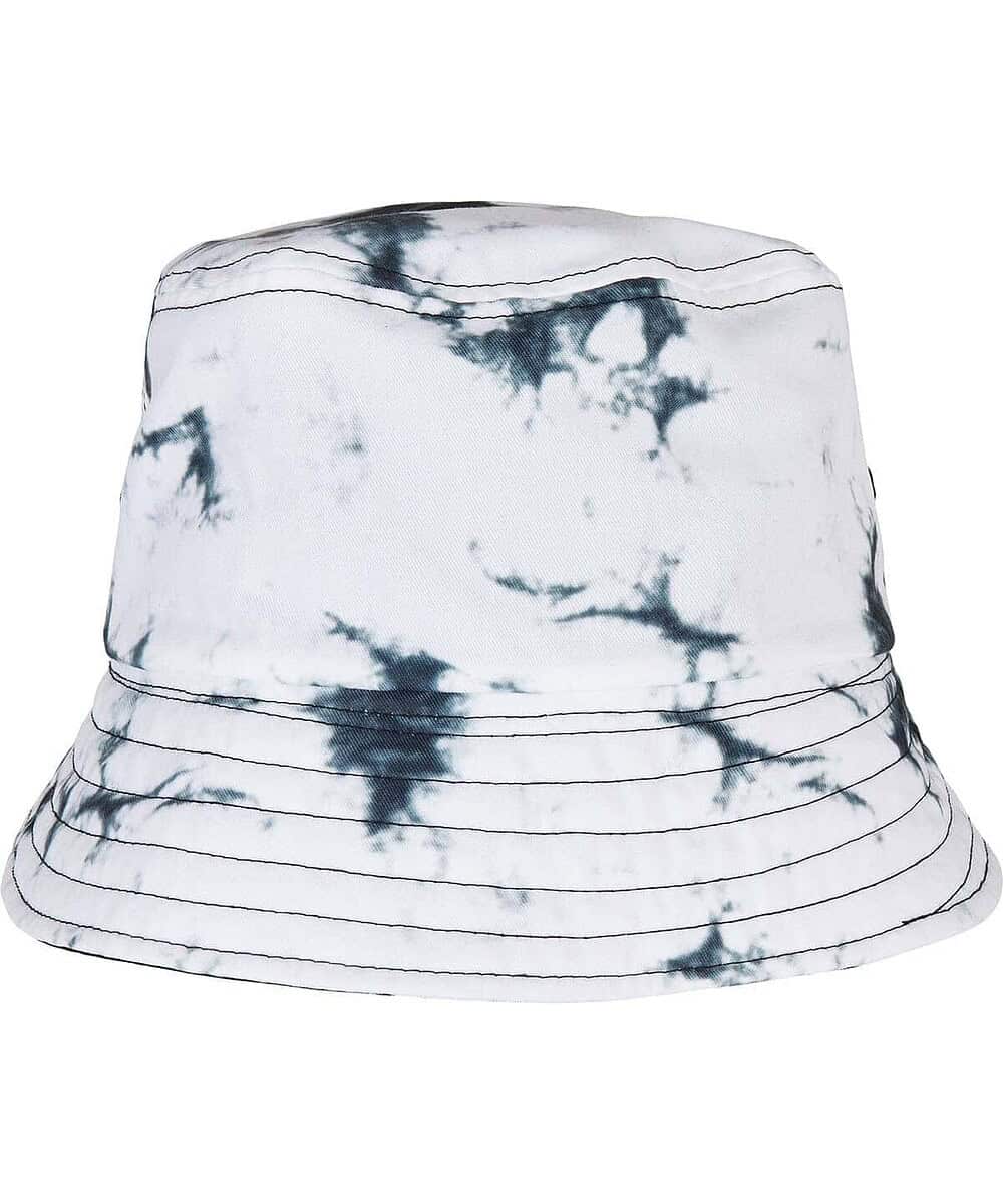 Reversible bucket hat with batik dye pattern, perfect for branding and promotional events. Custom lo.