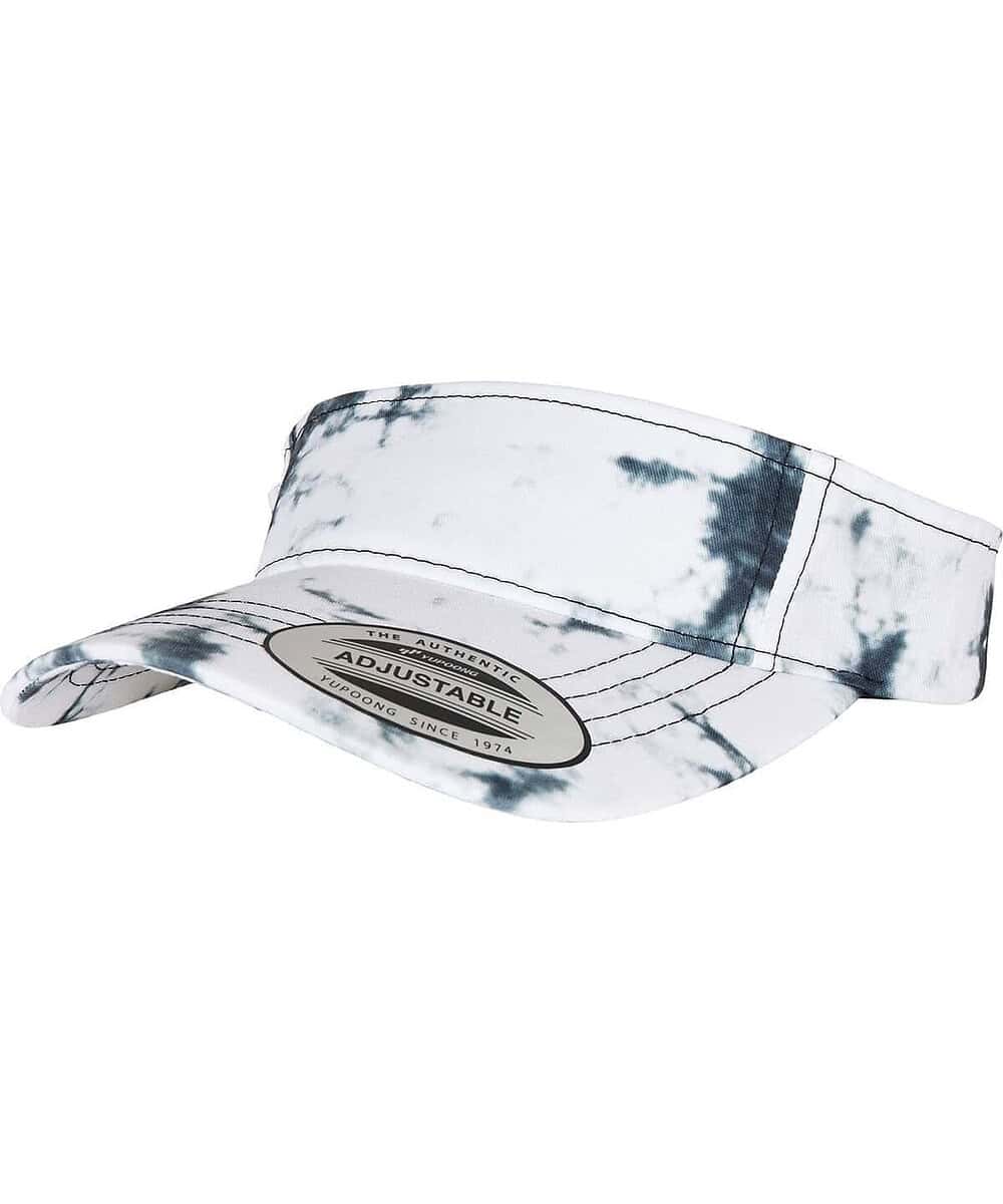 Branded Batik Dye Visor Cap with adjustable strap and logo.