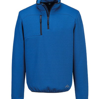 Blue KX3 Sport textured ¼-zip sweatshirt for active workwear.