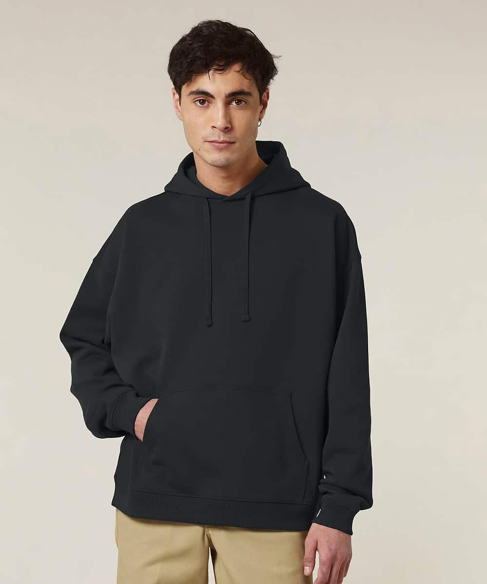 Unisex black hoodie from Stanley/Stella Slammer 2.0 collection, casual and comfortable.