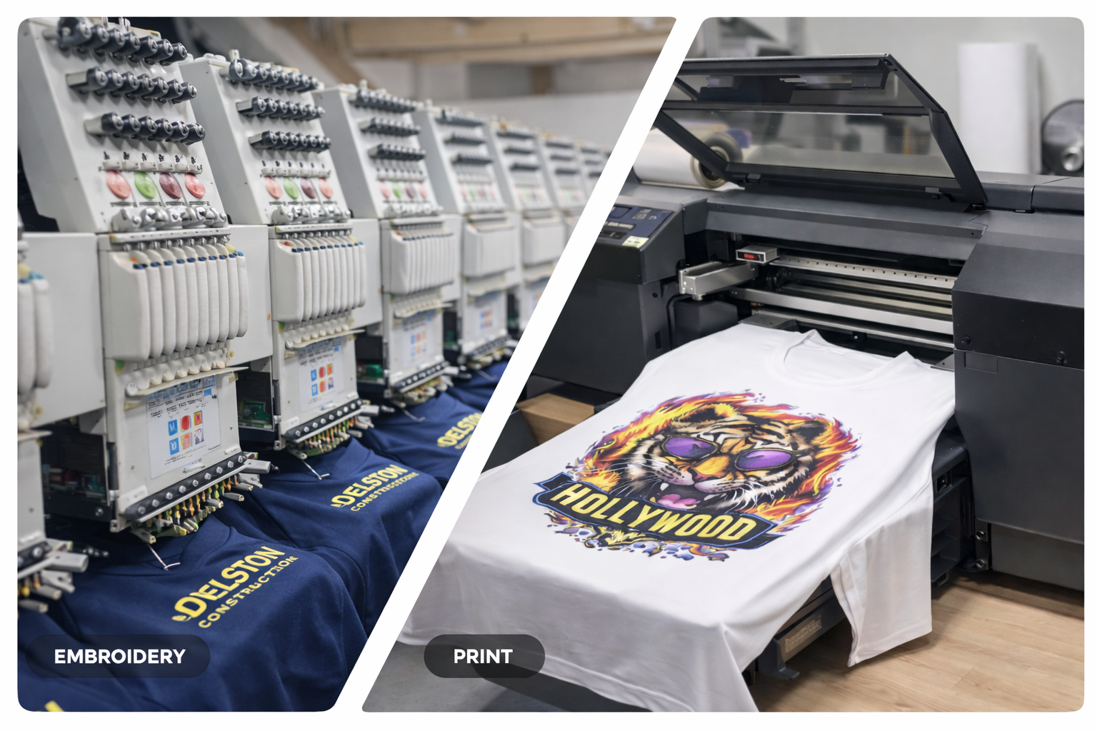 Embroidery and printed workwear production for UK businesses