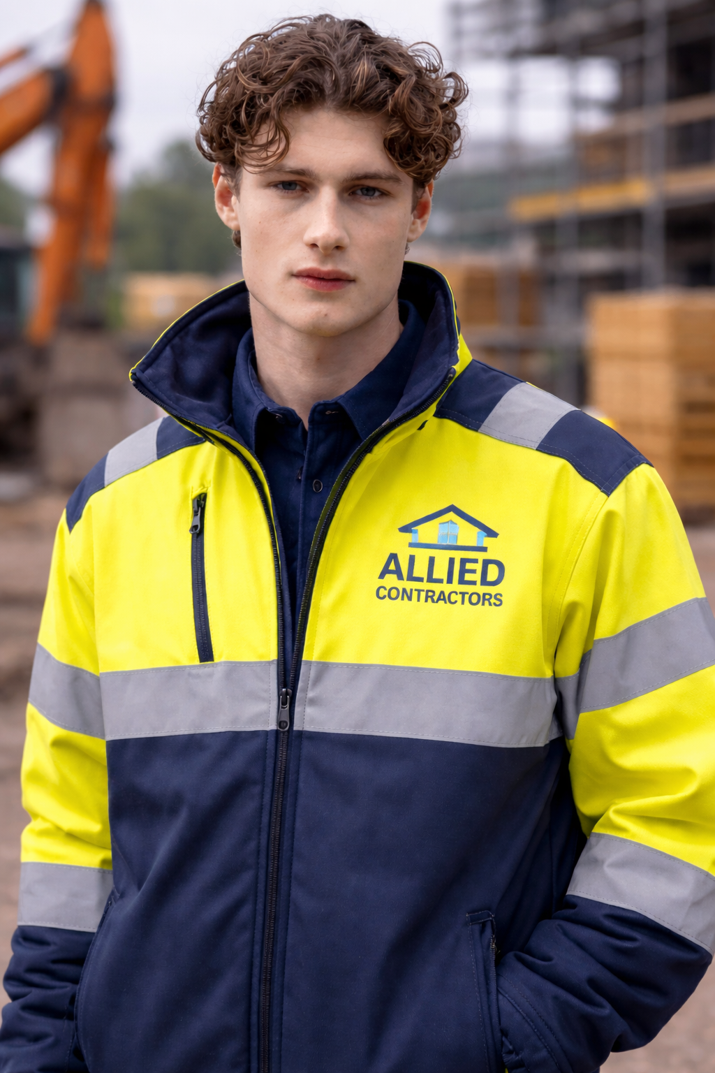 Printed hi vis vests for workwear branding and business uniforms